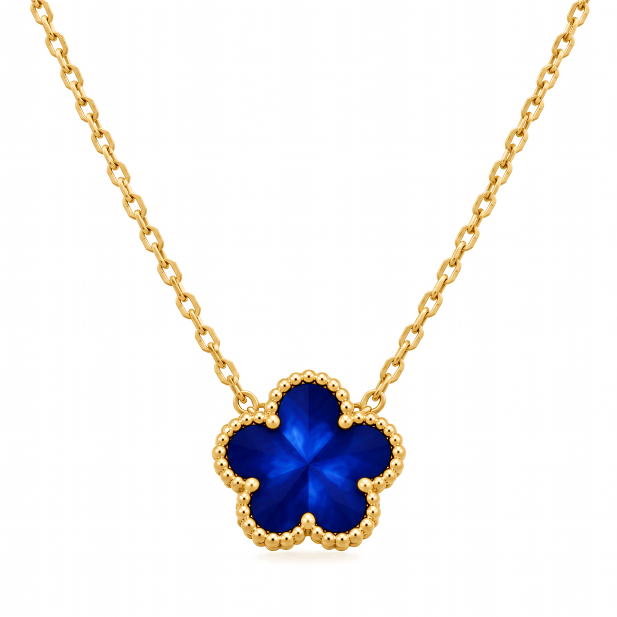 Clover Necklace – Royal Blue Shimmer