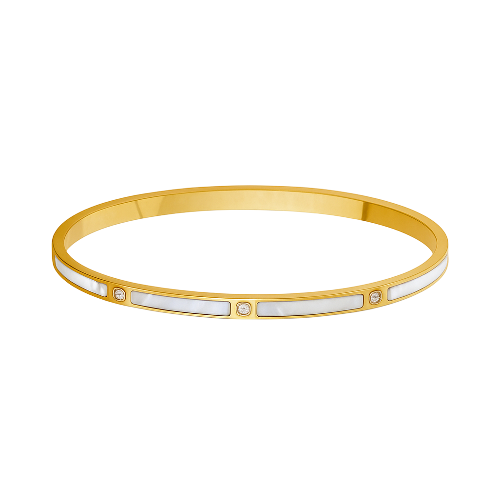White Marble & Stone Bangle