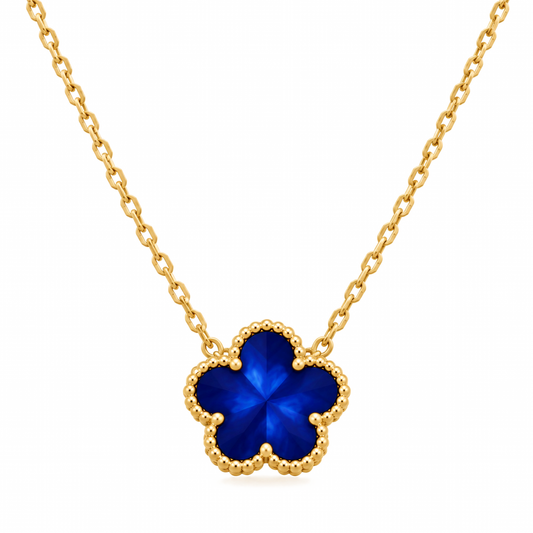 Clover Necklace – Royal Blue Shimmer