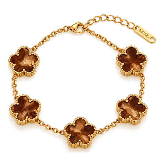 Clover Bracelet – Brown Marble