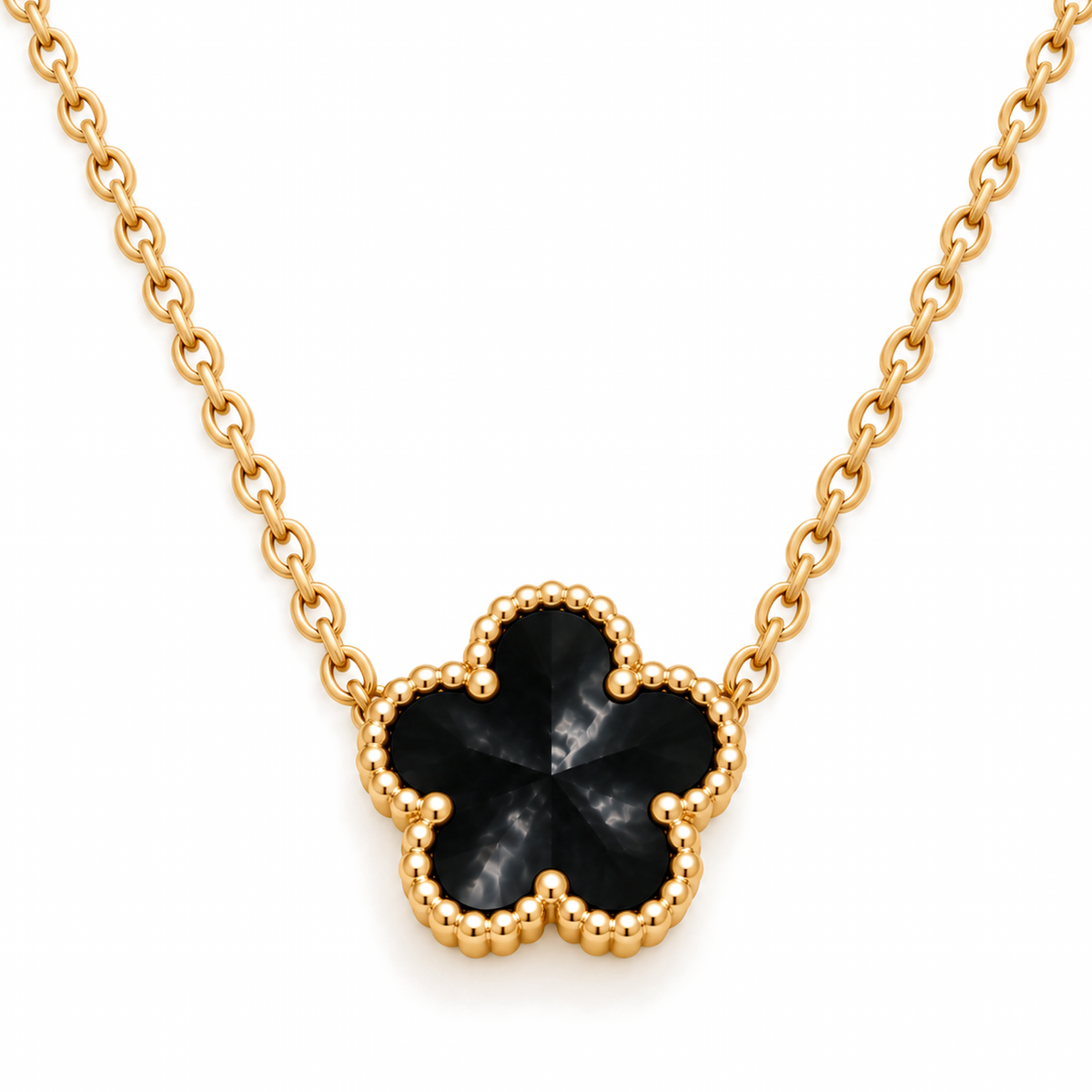 Clover Necklace – Black Shimmer