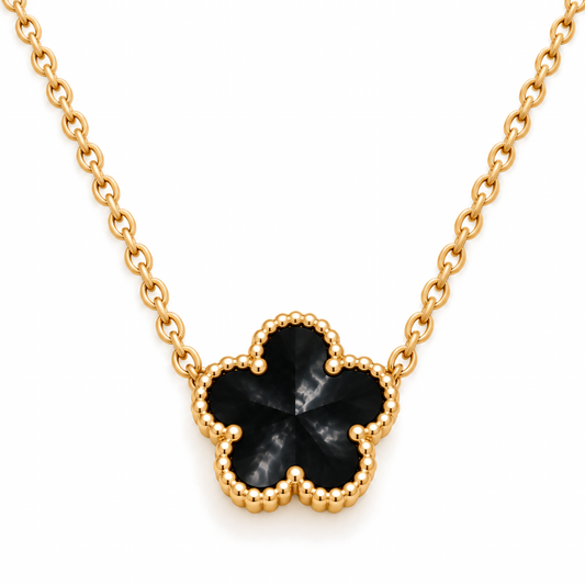 Clover Necklace – Black Shimmer