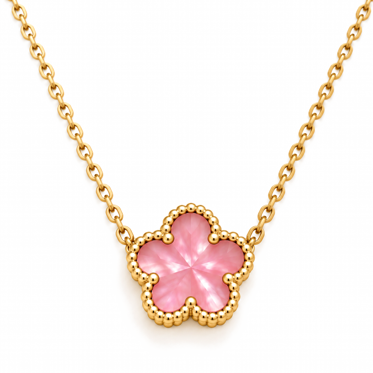 Clover Necklace – Pink Shimmer