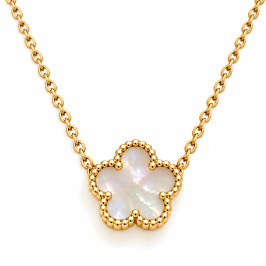 Clover Necklace – Rainbow White