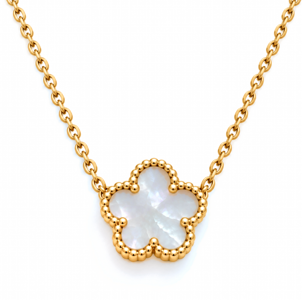 Clover Necklace – Pearl White
