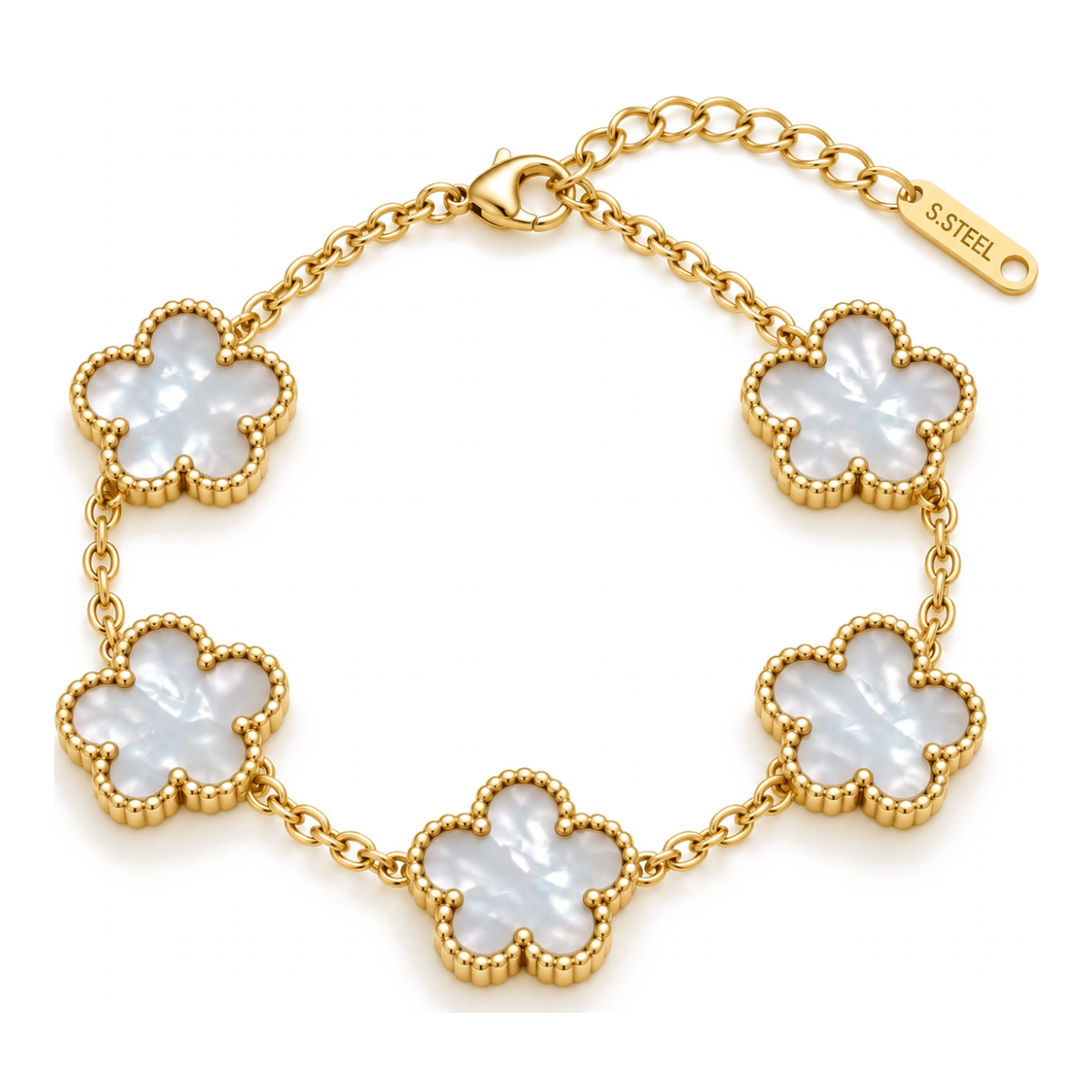 Clover Bracelet – Pearl White